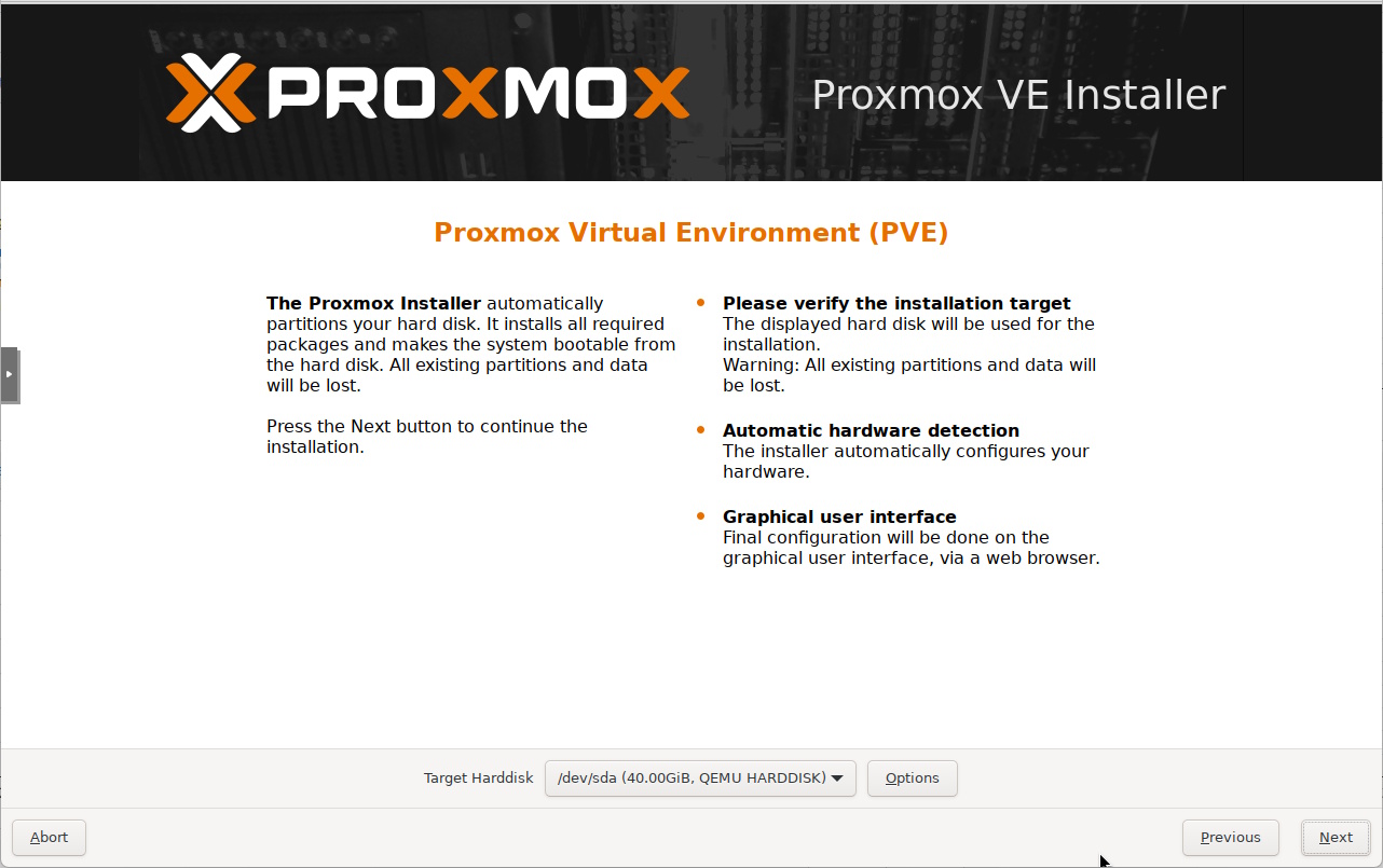 Promox VE 9.2 Disk selection