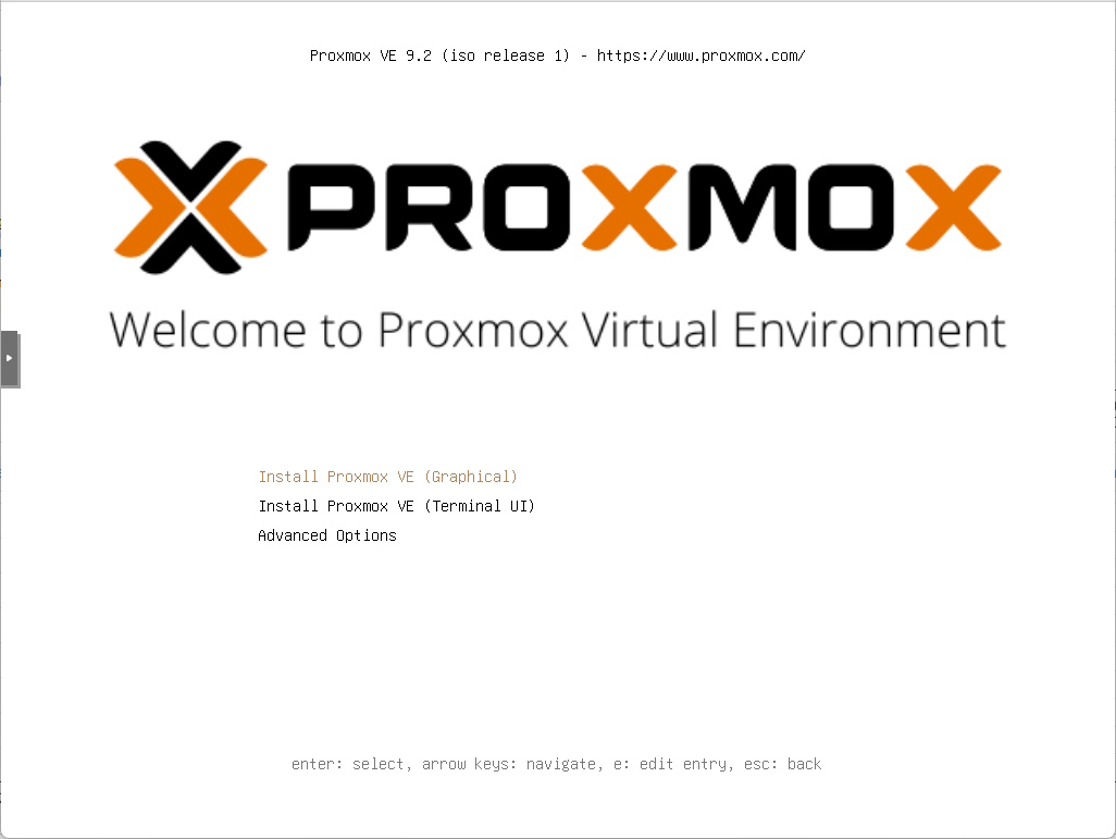 Promox VE 9.2 Welcome