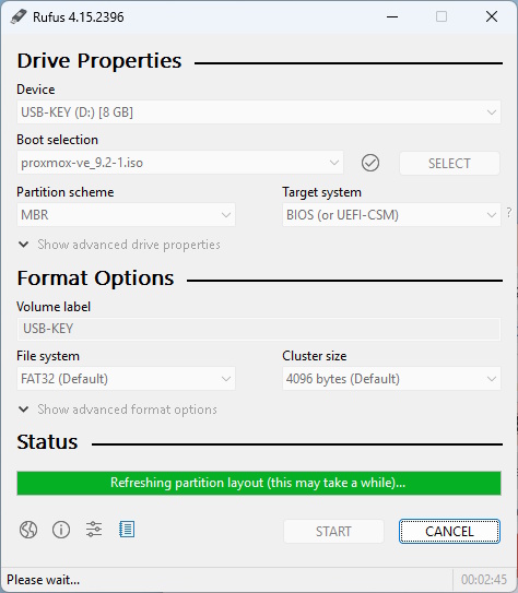 Refreshing partition layout